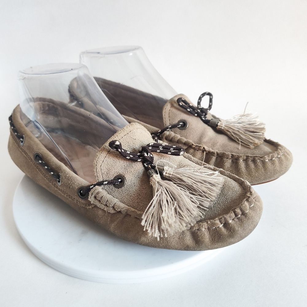 Sam Edelman Fantine Slip On Suede Moc Toe Loafers Minimalist Preppy Flats 7.5